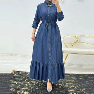 <span class=keywords><strong>Vestido</strong></span> tipo cárdigan largo informal para mujer, antiestático, de color sólido, suéter de <span class=keywords><strong>lana</strong></span>, moderno y elegante, estilo denim - Product Image 2