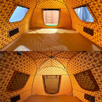 Tente instantanée double couche imprimée Moyen-Orient, deux portes, deux fenêtres, auvent portable, dôme pare-soleil, imperméable, quatre saisons