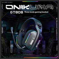 ONIKUMA GT808 Headset Gaming Nirkabel 2.4G untuk Bluetooth dengan Peredam Kebisingan Aktif Codec AAC untuk DJ dan Musik Lintas Batas
