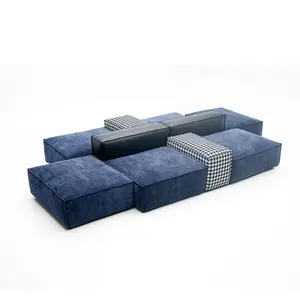 Cả hai bên thiết kế 6 Seate Modular sofa với công nghệ vải đệm và da tựa lưng