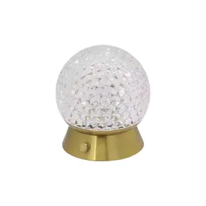 Candeeiro de mesa de cristal moderno LED dourado para decoração de móveis de luxo, candeeiro de mesa para restaurante, café, quarto, luz noturna