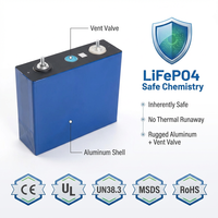Sel Baterai LiFePO4 3.2V 100Ah Efisien, Prismatik LFP LF100LA Deep Cycle untuk Stasiun Basis Telekomunikasi dan Cadangan Daya UPS