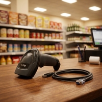 Escáner de Códigos de Barras DS2208, Escáner de Códigos QR 2D, Escáner CCD de Mano con Cable USB, 4mil, 200 Escaneos/Segundo, para Puntos de Venta, Supermercados y Comercios Minoristas