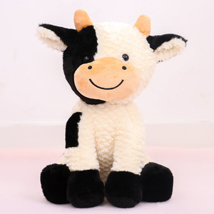 Peluche Mucca Sorridente Cartone Animato Carino Bianco/Nero/Rosa/Marrone/Viola, Cuscino Animale per Divano, Bambola, Regalo di Compleanno per Bambine - Product Image 3