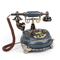 Téléphone fixe antique Cheeta CT-CID8026 de couleur bleue avec écran LCD pour la maison et le bureau