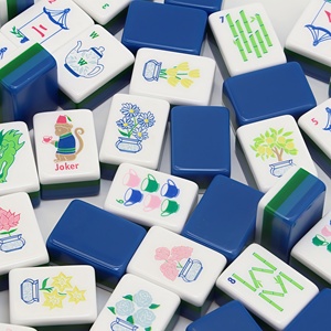 Juego de Mahjong, <span class=keywords><strong>Ajedrez</strong></span> y Póker Portátil Moderno de 4 Capas, Estilo Americano de Lujo, para Niños, con Fichas de Mahjong Plegables de Acrílico - Product Image 6
