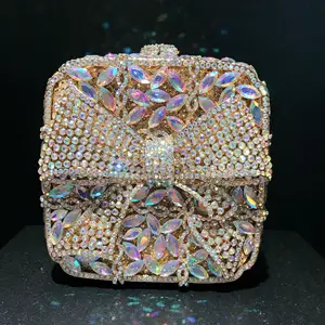 Amiqi MRY12 borsa da sera da sera con diamante pieno borsa da sera con fiocco da sposa personalizzabile campione OEM