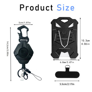 Mosquetón de pesca de alta resistencia con clip trasero, cuerda de acero multifuncional, carrete para credenciales y llavero, venta al por mayor de fábrica - Product Image 2