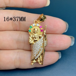 BD-B5291 catholicisme stéréoscopique saint <span class=keywords><strong>pendentif</strong></span> 18k or <span class=keywords><strong>pendentif</strong></span> bijoux zircon figure fine pendentifs nouveau à la mode - Product Image 4
