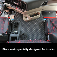 Ensemble complet de tapis de sol pour camion en cuir rouge, noir, marron, violet, XPE, résistant, imperméable, antidérapant, sur mesure avec options de couleur