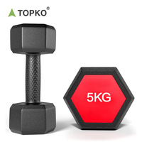 TOPKO — haltères hexagonales en caoutchouc, vente de france, ensemble pour homme et femme, haltère, fitness à domicile, 5kg 10kg 20kg