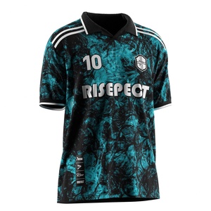 Camiseta de Fútbol con Cuello Polo de un Solo Botón, Paneles de Malla Transpirable y Logotipos Personalizados para Partidos de Liga - Product Image 5