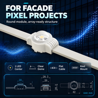 Écran maillé LED DMX512 RGBW à points lumineux, étanche, pour façade de bâtiment extérieur, avec support de conception et d'installation DIALux