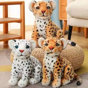 Simülasyon hayvan bebek oyuncakları sevimli leopar bebek peluş oyuncak çiçekli leopar kar leoparı ev dekorasyonu hayvan bebek oyuncakları - Product Image 6