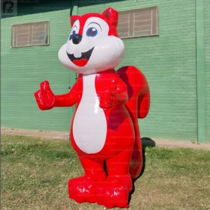 Écureuil rouge géant gonflable de 3 m, attrape-regard, avec lumière LED, modèle de mascotte animale de dessin animé pour publicité/événement en extérieur - Product Image 1
