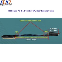 Câble d'extension de carte graphique PCI-E 4.0 X16 GEN4 PCIE 16X haute vitesse 180 degrés 32 Gbps 0,4 M 0,6 M 0,8 M 1 M pour serveur d'IA