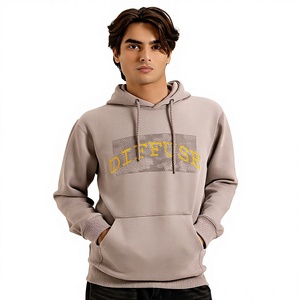 Sudadera con Capucha para Hombre, Color Verde Oliva, Corte Regular, Tejido de Punto, Color Sólido, Informal, 100% Algodón, Anti-Pilling, con Bolsillos, para Invierno - Product Image 1