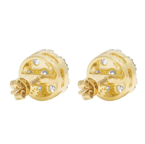 Statement <b>Silver</b> Square Earrings with Lab Grown Diamonds 10K Gold Plated Custom Jewelry for Fashion Events - Product Image 1