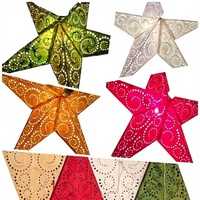 Lanternes étoiles en papier écologiques de 60 cm brodées à la main et colorées pour la décoration intérieure de Noël – Vente chaude, prix de gros abordable LAXMANS