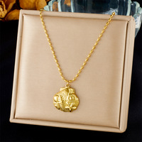 Collier Chaîne de Clavicule Polyvalent en Acier Inoxydable Plaqué Or Véritable 18 Carats Non Décolorant Personnalisé Luxe pour Femme