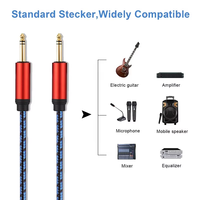 Plaqué or 6.35MM TRS Jack Guitare Stéréo Aux Casque Câble Cordon Sans Oxygène Paire Torsadée pour Musique AMP Mixer Kabel
