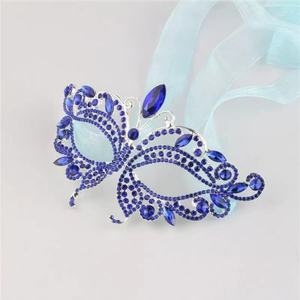 Maskeli kelebek maskesi taklidi alaşım Metal fantezi kristal balo parti maskesi kadınlar için gümüş yeşil kırmızı siyah - Product Image 5