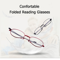 Lunettes de lecture ovale en métal avec étui, 1 pièce, boîte briquet, Logo personnalisé, facile à porter, Mini, noir, rétractable et pliable
