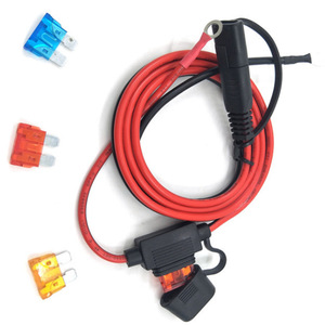 Solar Dc Power Cord 20A IP65 <b>PVC</b> SAE Plug With Fuse Holder 2 Core Wire For Outdoor Use - Product Image 3