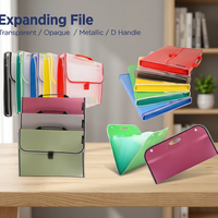 Carpeta Archivadora Expandible Tamaño A4, Plástico Transparente Opaco, Asa Metálica, Multicolor, Organizador de Oficina