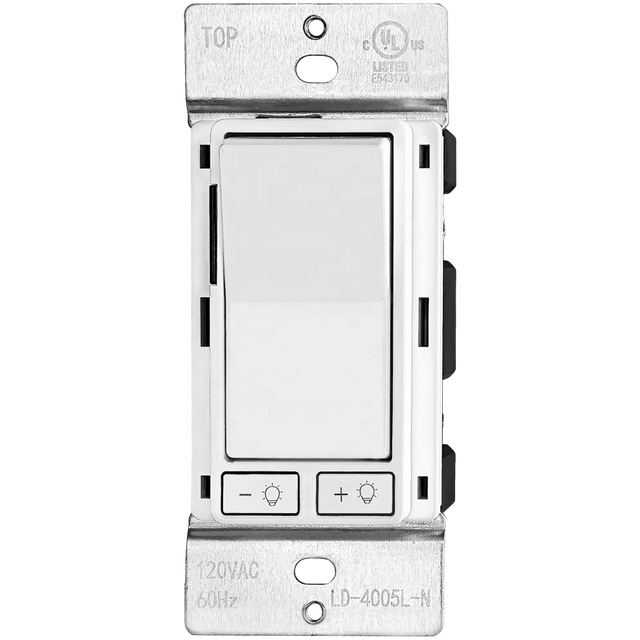 American Luxury White Dimmer Light Switch Single-Pole 3-Way 15A Electrical Wall Dimmer Switches 120V Compatible Durable Dimmable