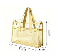Bolsa de Mano Transparente de PVC Impermeable de Gran Capacidad para Documentos, para Almacenamiento de Archivos de Oficina y Negocios, Venta al Por Mayor, Marca Privada
