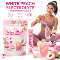 AegleWell Poudre d'électrolytes hydratante à la pêche blanche, en sachets, pour le développement musculaire, sans sucre, suppléments sportifs OEM