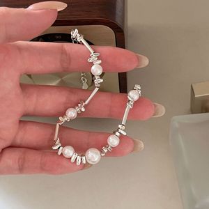 Pulsera de perlas de plata de ley S925 con diseño geométrico para mujer, joyería de regalo - Product Image 1