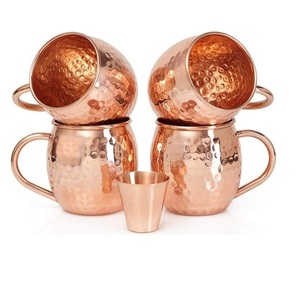 Mug à Moscow Mule en cuivre avec texture martelée et poignée, style vintage, pour usage en bar - Product Image 5