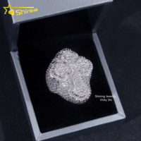 Expédition rapide glacé Hip Hop anneau hommes mode laiton cubique CZ diamant croix anneau luxe Style mariage bagues de fiançailles