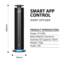 Diffuseur d'arômes électronique 2600 mAh, machine à parfum d'hôtel, commande par application, diffuseur portable en forme de tour avec 3 x 20 ml d'huile aromatique parfumée
