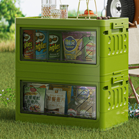 Boîte de rangement pliable en plastique moderne pour l'intérieur et l'extérieur, table de pique-nique de camping, boîte de rangement pour collations en famille