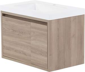 Ensembles d'armoire en mélamine PVC de vanités de salle de bains flottantes modernes de vente chaude du Mexique avec le dessus de l'évier <span class=keywords><strong>blanc</strong></span> - Product Image 2