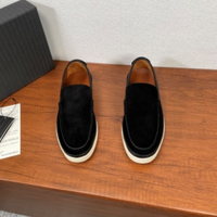 Chaussures de sport décontractées pour hommes, dessus en cuir véritable, semelle extérieure en caoutchouc, faciles à enfiler, confortables, flexibles, tendance printemps/automne, pour la marche