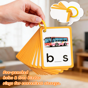 แฟลชการ์ดคำศัพท์ CVC สำหรับเด็กก่อนวัยเรียน, แฟลชการ์ดคำศัพท์ CVC 120 คำ - กิจกรรมการอ่านแบบโฟนิคส์สำหรับเด็กอนุบาลอายุ 4-6 ปี - Product Image 4