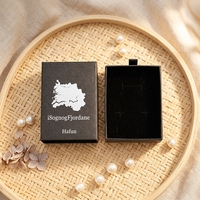 Boîte de rangement pour bijoux écologique et réutilisable, en carton, avec tiroir et papier couché, pour colliers, bagues et boucles d'oreilles.