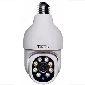 TUYA Smart Digital Waterproof Outdoor and Indoor Wifi PTZ Security 2MP 3MP Lamp Bulb E27 Connector for home cctv system Camera