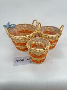 Whosale Handmade Natural Wicker and Woodchip Flower Pot Woven Wicker Garden <b>Basket</b> for Home for Plant Gifts - Product Image 3