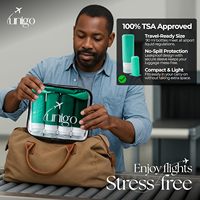 Kit de toilette réutilisable conforme TSA, fabriqué en usine OEM, avec flacons de voyage en silicone pour les voyages de camping