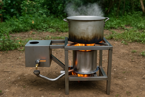 Poêle à mazout sans fumée, robuste, à flamme réglable, multi-combustibles - Product Image 2