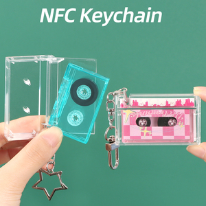 SUNSHING Custom NFC Mini Cassette Tape Keychain Tiny VHS <b>Case</b> Vinyl <b>Record</b> Keyring Retro Music Cassette <b>Case</b> NFC Keychain - Product Image 1