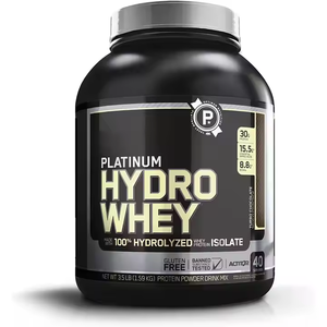 Poudre de protéines de lactosérum hydrolysée Platinum Hydrowhey 100% isolat de protéines de lactosérum hydrolysées saveur chocolat turbo 2,16 livres pour femmes enceintes - Product Image 1
