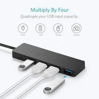 Hub USB 3.0 Type A, 4 Ports, pour Macbook, iMac, Surface Pro et Notebook, PC portable, disque Flash, disque dur et plus encore