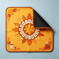 Tapis de jeu en feutre antidérapant pliable pour 4 joueurs, motif bouteille de whisky, baril marron, cigare, tabac, mahjong