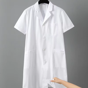 <span class=keywords><strong>Camice</strong></span> da Laboratorio Estivo Unisex Sottile Bianco per Studenti di Odontoiatria e Medici, Uniforme Medica Antirughe a Maniche Lunghe per Farmacie e Ospedali - Product Image 3